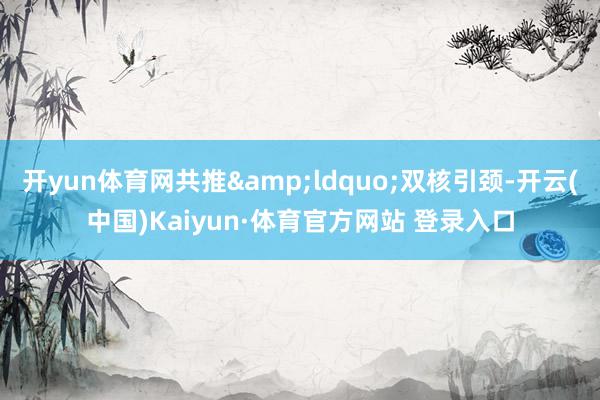 开yun体育网共推&ldquo;双核引颈-开云(中国)Kaiyun·体育官方网站 登录入口